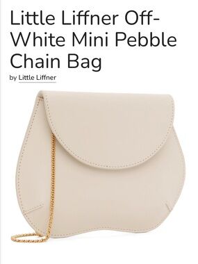 Little Liffner Off-White Pebble Mini Bag with Gold Chain